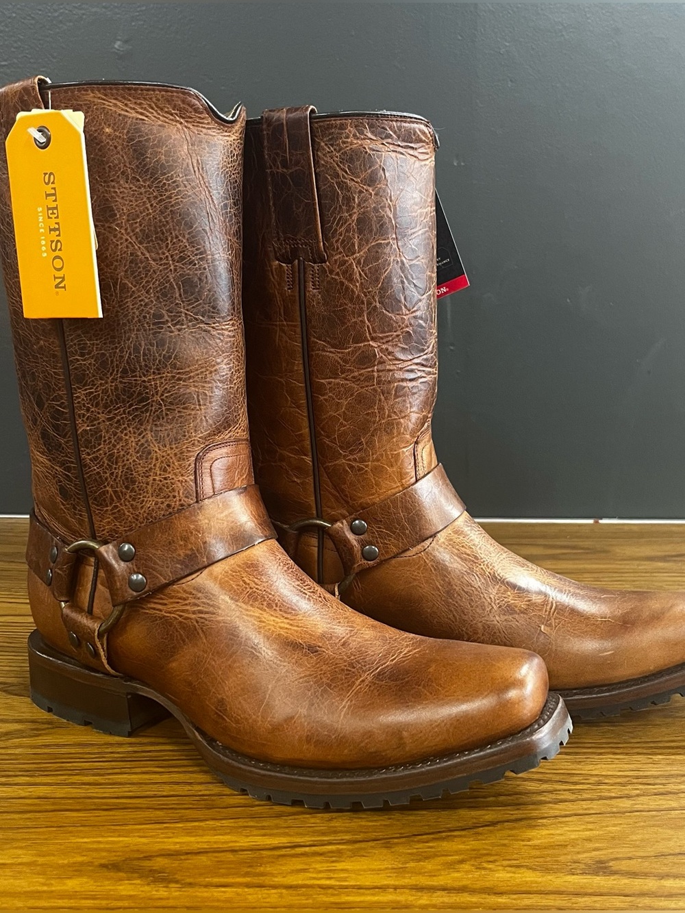 NIB Stetson Men’s Harness Boots